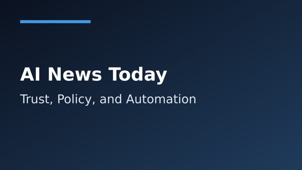 AI News Today: Trust-First Suites, Defense Policy Friction, and the Real Cost of Automation