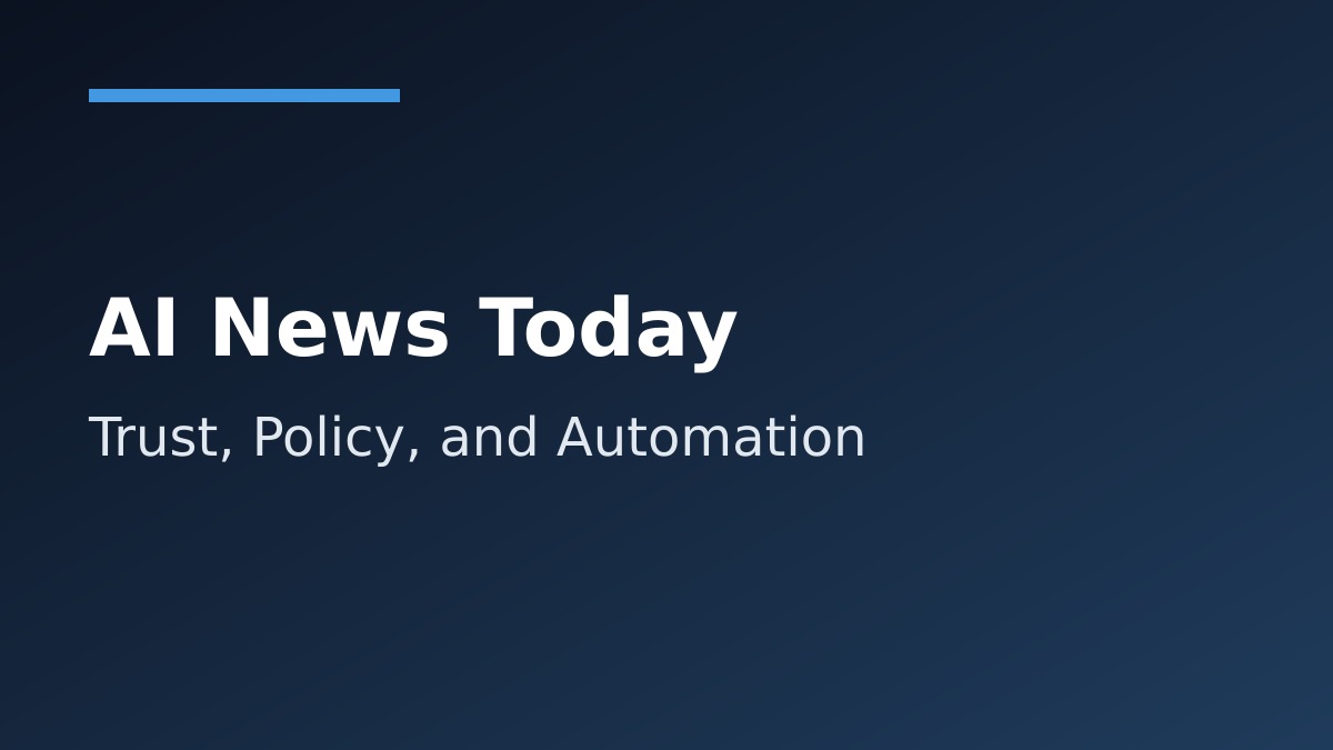 AI News Today: Trust-First Suites, Defense Policy Friction, and the Real Cost of Automation
